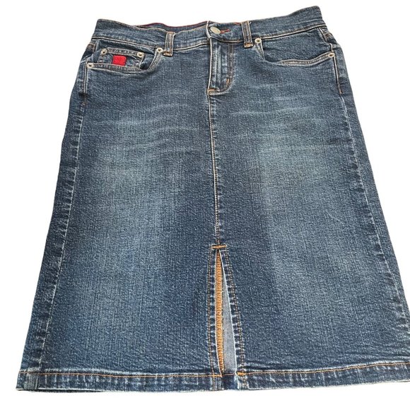 BONGO Dresses & Skirts - Bongo Jean Skirt vintage 90s denim size 4 pencil skirt with front slit